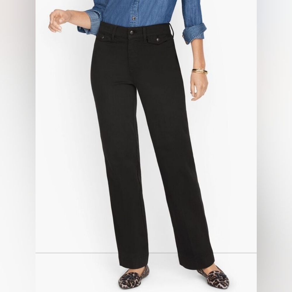 TALBOTS Black Wide-Leg Jeans..SIZE:10